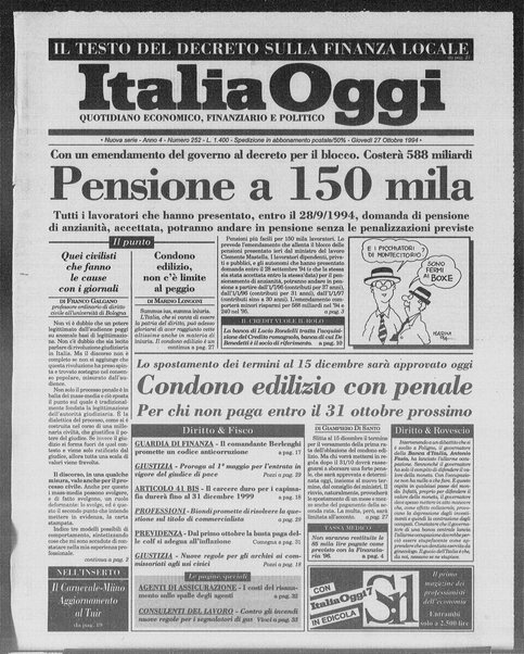 Italia oggi : quotidiano di economia finanza e politica